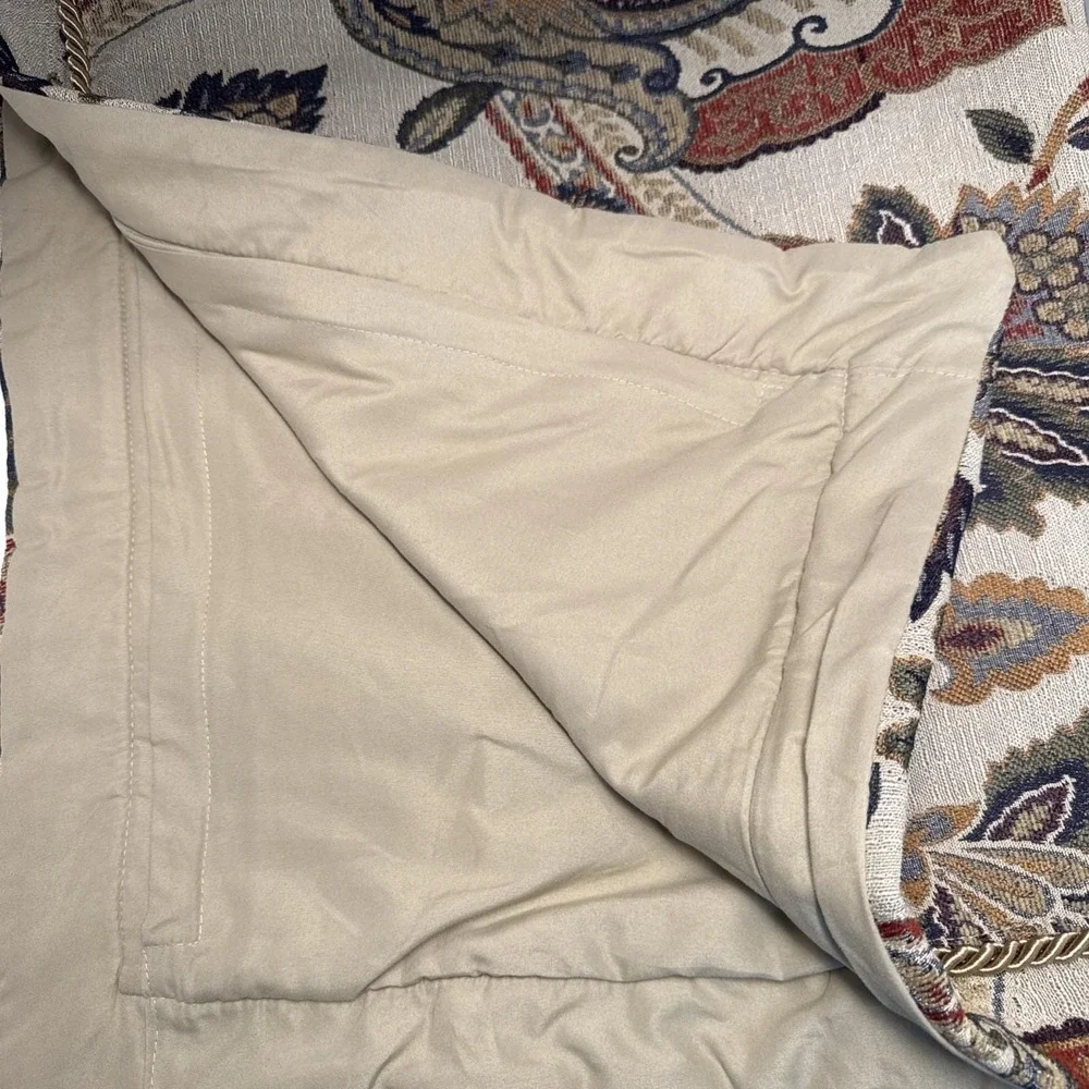 VTG Croscill Floral Jacobean Cord‎ Trim Damask Chenille King Pillow Sham Zip Off